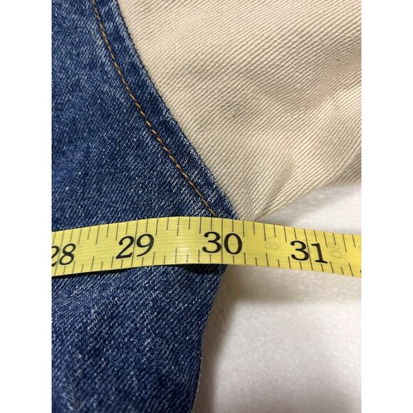 Vtg MV Sport Denim Varsity Jacket XXL Quilt Lined Bomber 90s Made in Hong Kong - Picture 12 of 13